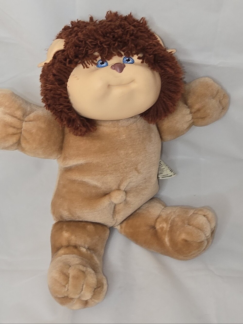 Vintage 1983 Plush Brown Cabbage Patch Baby Doll - Soft Plush Kids Toy